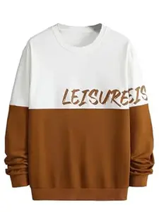 Tagas Men’s Colorblock Adventure Print Sweatshirt – Winterwear Round Neck Pullover | Casual Stylish Fleece Sweatshirt | Sizes S-XXL