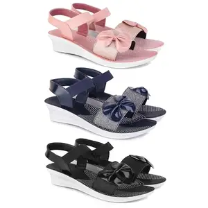 Trendy Open-Toe Sandals for Women – Soft Padded Footbed, Summer Wear | (COMBO-3)-1968-1972-1969-8
