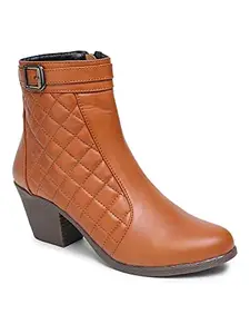 Everly Women's Round Toe Boots (Camel, 3 UK)