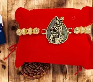 KAVIM Krishna Metal Rakhi Greeting card n Roli