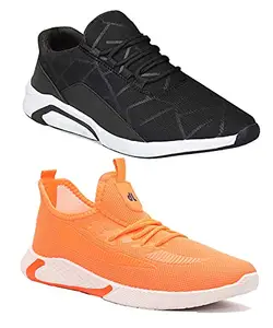 WORLD WEAR FOOTWEAR Men's (9370-1242) Multicolor Casual Sports Running Shoes 6 UK (Set of 2 Pair)