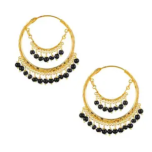 Shining Jewel - By Shivansh24K Gold Plated Traditional Bali Stud Hoop Earrings for Women (SJ_1444)