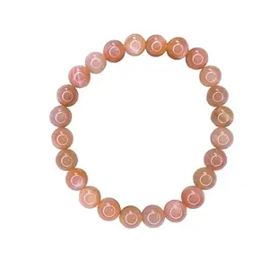AADVIK CRYSTALS Sunstone Bracelet | Natural 8mm Beads | Confidence, Vitality, Optimism | Women & Men | Stretch Wrist Bracelet | Healed and energized by Master healer