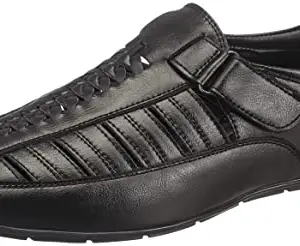 BATA Mens Draco Weave Black Sandal