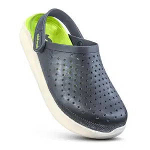 SOLETHREADS Clogs Dough | Breathable | Stylish | Slip-on | Anti-Skid | Durable | Casual | Comfortable | Clogs for Indoor and Outdoor Utility | Premium Slip-On Mules for Men. | Grey/Lime | 10UK