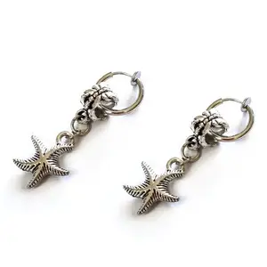 Via Mazzini Stainless Steel No-Piercing Clip-On Starfish Charm Earrings For Men And Women (ER2495) 1 Pair