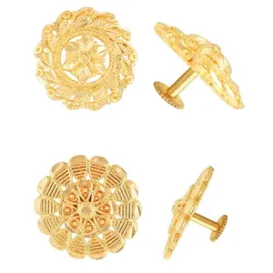 VFJ VIGHNAHARTA FASHION JEWELLERY Vighnaharta Golden Brass Studs Earrings For Women[VFJ1256-1310ERG]