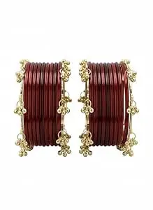 Glass Bangle Premium Glass Bangles Set with Ghungroo For Women|Trendy Kashmiri Bangles|Kangan Set For Women|Kanch Ki Chudiya Set Girls|Trendy Bangle For Gift|Wedding & Parties - Set Of 12