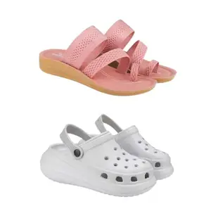 ZENWEAR Extra Soft Classic Casual wear with Flexibility Technology Sandal Combo for Women's/Girl's(6142+1958)(6) Multicolor
