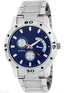 Watchstar Staylist & Fancy Watch Case Material Stainless Steel Analogue Blue Dial Men's Wrist Watch (LS-1002) (Pack of 1)