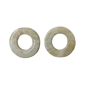 Accessher Aesthetic Cream Coloured Circular Statement Earrings/Handmade Polymer Clay Earrings for Women and Girls