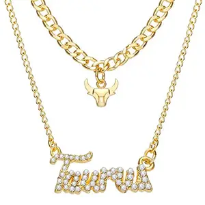 Jewels Galaxy Jewellery For Women Gold Plated Astrological Layered Necklace (Taurus) (CT-NC-44245)