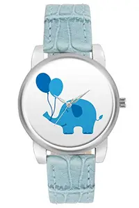 BIGOWL Women's Watch, Blue Elephant Illustration Designer Analog Wrist Watch for Women - Gifts for her - Designer dials
