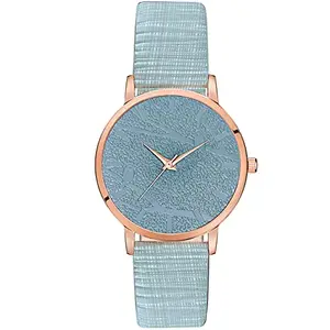 CLOUDWOOD Analog Wrist Watch for Women's and Girls (Sky Blue Dial Sky Blue Coloured Strap)