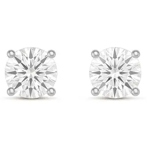 ZAVYA 925 Sterling Silver Cubic Zirconia CZ Designer Solitaire Rhodium Plated Stud Earrings | With Certificate of Authenticity & 925 Hallmark | Gift for Women & Girls