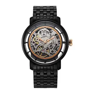 Titan Men Stainless Steel Analog Black Dial Watch-90158Km01, Band Color-Black