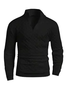 Tagas Men's Textured Zig-Zag Knit White Sweater|swetshirt for Mans|Mans Winter wear|