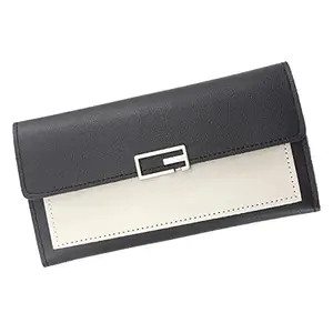VENJA (LABEL) Women Casual Leather Wallet | Multifunction Card Organizer Purse Card Holder Clutch Multi-Pocket Handbag with Magnetic Lock (Multicolor) (Clutch)