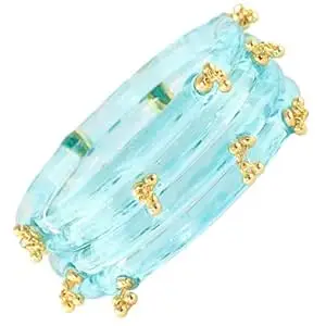 STYOLLO Crystal Kashmiri Ghungroo Glass Kada For Women & Girls | Viral Kada For Girls | Ethnic Traditional Kangan Jewelry | Wedding Festive Bridal Party | Trending Designer Fashion Gift - Set Of 4