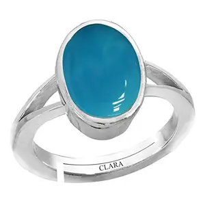 Clara Turquoise Firoza 3cts or 3.25ratti stone Silver Adjustable Ring for Women