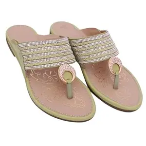 WELLMAX Women's Kohlapuri Flat Sandals | Traditional Ethnic Design | Comfortable Wear