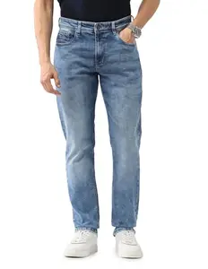 Arvind Light Blue Mid Rise Slim Fit Jeans