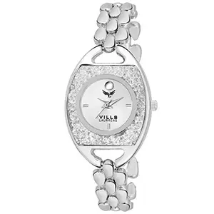 VILLS LAURRENS VL-7097 Silver Unique Designed Dial Analogue Watch for Women and Girls
