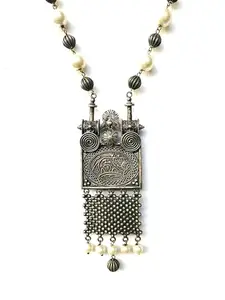 Elysian Exports Traditional oxidised black silver necklace with earrings jewellery set J155
