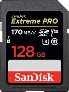 SanDisk 128GB Extreme Pro SDXC UHS-I Card - C10, U3, V30, 4K UHD, SD Card - SDSDXXY-128G-GN4IN price in India.