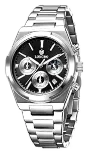 LONGBO Elevate 83833 Chronograph Watch with Dual Sub-Dial Layout, Stainless Steel Bracelet, Luminous Hands & Date Display | Men | Office, Business, Formal & Gifting