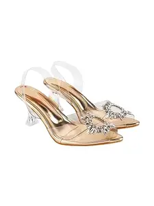 Shoetopia Women's Flat Heeled Sandal-EU38 /UK5 /Golden