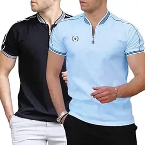 Lymio Men's Solid Cotton Rich Polo T Shirt | Collar Tshirts | Half Sleeves | Plain-Regular Fit (Available in Plus Size and Combo Pack of 2)