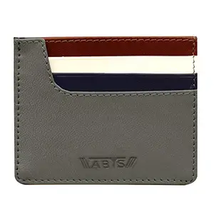 ABYS Genuine Leather Card Case||Id Holder for Men and Women (Grey_CH-554GYBL)