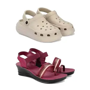 Stylish Heeled Sandals for Women/Comfortable & Lightweight, Daily Wear S_(Combo 2)-OO1-1962-5-EURO-36