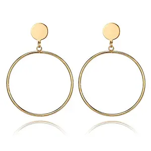 Jewels Galaxy Women's Fashion Round Gold Plated Hoop Earrings For Women/Girls (CT-ERGG-45063)