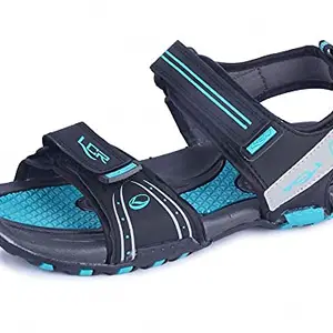 LANCER EARTH-312BLK-SGRN-41 Men's Black Outdoor Sports Sandals & Floaters (7 UK)