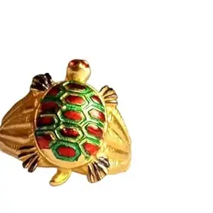 FLAIMYST Tortoise Meru Ring for Man Woman Good Luck Embrace Prosperity and Fortune with Enchanting Meena Colors