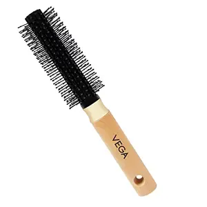 Vega Round Hair Brush (India's No.1* Hair Brush Brand) For Adding Curls, Volume & Waves In Hairs| Men and Women| All Hair Types (E1-RB)
