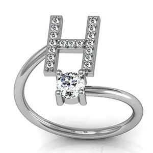 MYKI Glamorous 'H' Letter Zircon Rings for Women & Girls