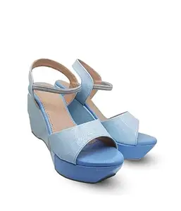 MONAQI Women Heels Sandal Party Wedding Strappy Sandals (Blue, numeric_5)