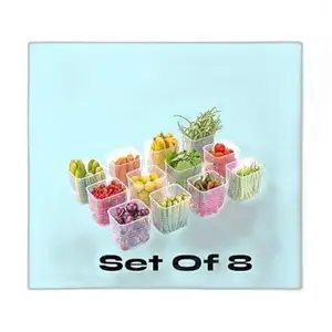 Premium Fridge Storage Space-Saving Refrigerator Side Door Organizer - 1000 ml (Pack of 8)|Design - 2482 for Home and Kitchen