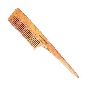 BlackLaoban Handmade Wooden Combs Big Size Kacchi Neem Wood Comb Set - Neem Comb Combo For Men & Women Hair Growth - Anti Dandruff, Detangling Hair Fall Control Kanghi Tail Comb