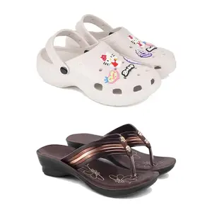 Stylish Heeled Sandals for Women/Comfortable & Lightweight, Daily Wear S_(Combo 2)-O10-1955-6-EURO-37