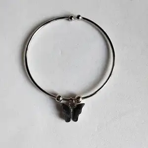 Trendy Silver Butterfly Charm Bracelet, Adjustable Kada Bangle, Lightweight Metallic Finish