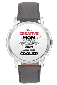 BIGOWL Wrist Watch for Men - I'm A Shooter Mom, Just Like A Normal Mom Except Way Cooler | Gift for Shooter - Analog Men's and Boy's Unique Quartz Leather Band Round Designer dial Watch