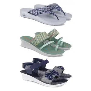 Women's Comfortable Sandal,Casual Lightweight Sandal for Everyday Wear | D_(COMBO-3)-1887-1948-1972-7-EURO-38
