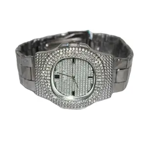 Stylish Fashionable Silver Watch Stone Watch for Women & Girls