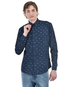 Numero Uno Men's Navy Nautical Windmill Printed Casual Shirt || Full Sleeve Shirts for Men || Slim Fit Stylish Mens Shirt