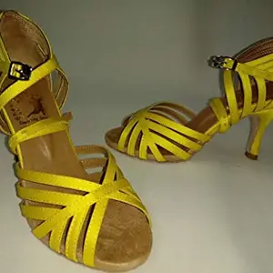 Shah Comfortable Casual/Formal Heel Sandals for Women's & Girl's Yellow