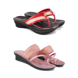 Stylish Heeled Sandals for Women/Comfortable & Lightweight, Daily Wear S_(Combo 2)-1958-1950-8